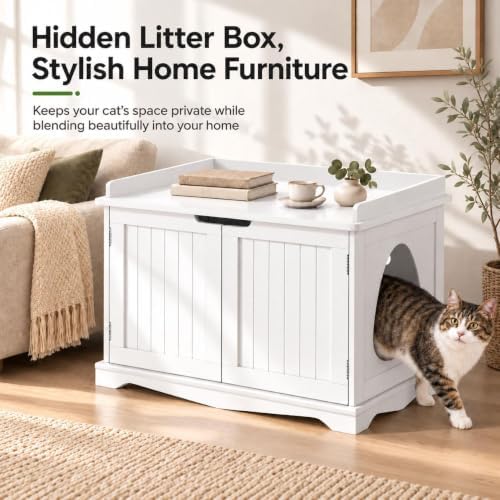 Yaheetech Hidden Cat Litter Box Enclosure Furniture - Image 2