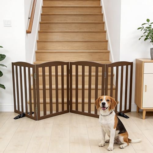 Freestanding Dog Gate Indoor, Doggie Gate Foldable Pet Gates - Image 2