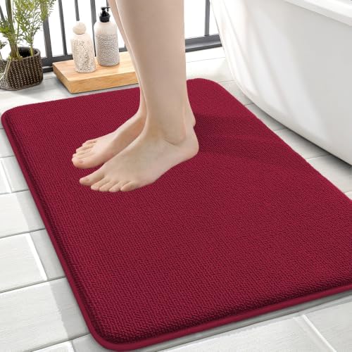 OLANLY Memory Foam Small Bathroom Rugs 24x16, Absorbent Bath Mat by OLANLY