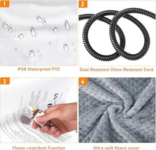 INVENHO Extra Large Pet Heating Pad, Adjustable Temperature Waterproof Dog Cat - Image 7
