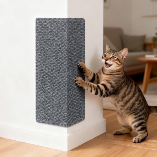 Wall Cat Scratcher for Indoor Cats, Corner Furniture Protector Grey by REFLYING