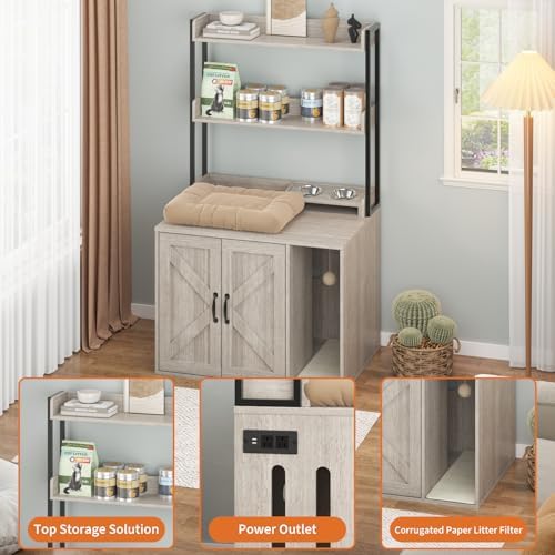 IDEALHOUSE 53" H Cat Litter Box Enclosure Hidden Litter Box Furniture - Image 3