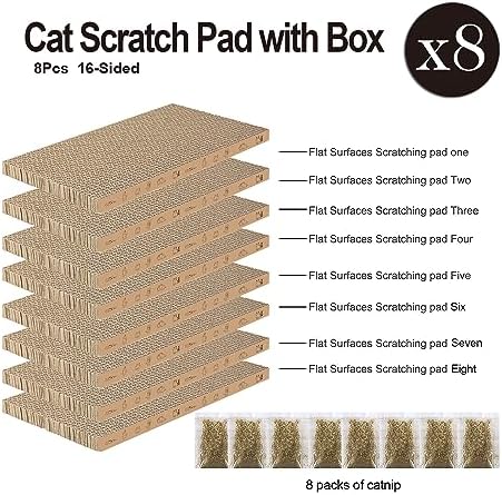 8 Packs in 1 Cat Scratch Pad, Cat Scratcher Cardboard, Reversible, Durable - Image 2