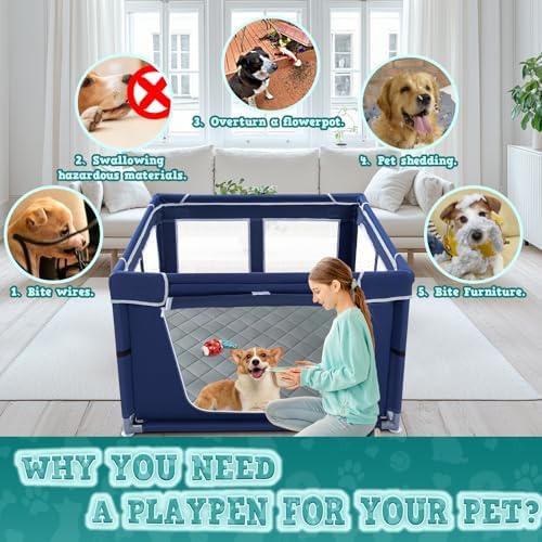 XVISHX 42x42 Inches Puppy Playpen - Image 2