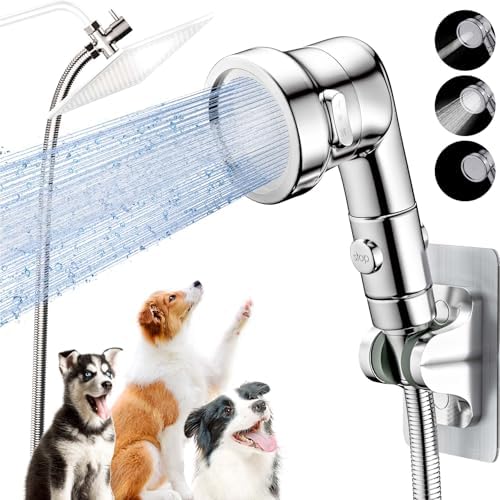 Dog Shower Attachment for Convenient Dog Bath, 3-mode High Pressure Handheld by Ganciu