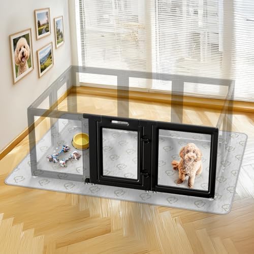 FXW AuraSpace Clear Acrylic Indoor Dog Playpen, 2 Panels - Image 2