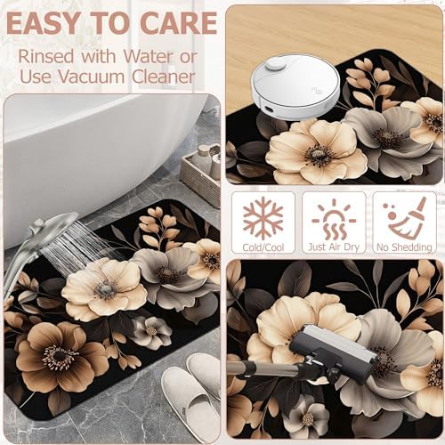 Bath Mat, Quick-Drying Non-Slip Rubber Bath Mats Artistic Absorbent - Image 6