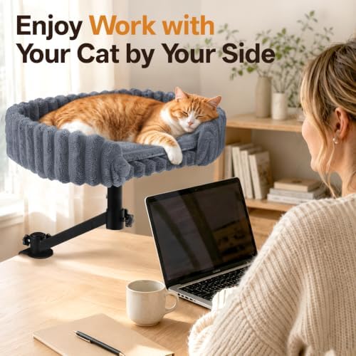 Cat Desk Bed, 360° Rotatable Cat Hammock - Image 6