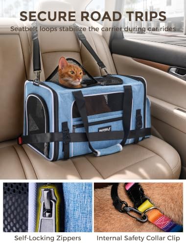 Soft Sided Pet Carrier, Travel Friendly, Small to Medium Cats 15 lbs - Image 3