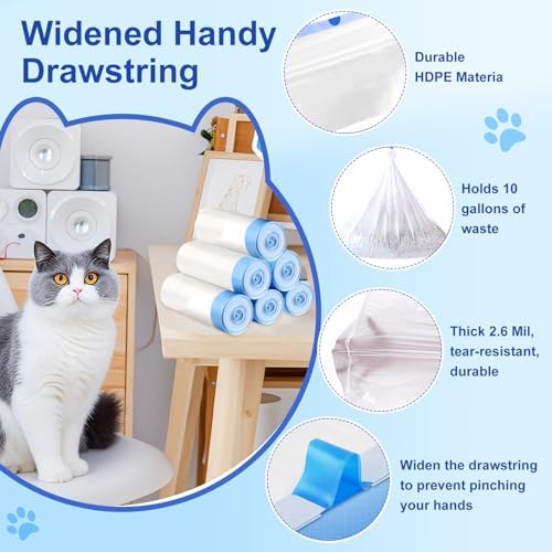 Thicken Cat Litter Bags 120 Pack, cat litter box liners, Leakproof Poop Bags & - Image 5