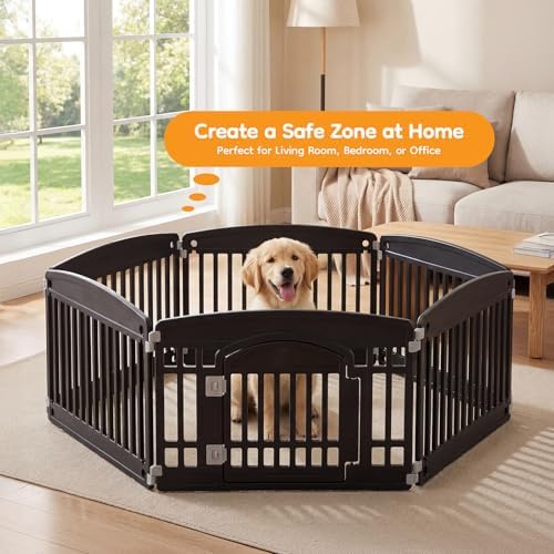 NEWBULIG 6 Panels 24 Inch Dog Playpen, Plastic Pet Play Pen Fence - Image 2