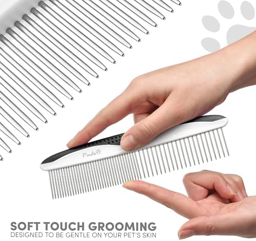 Poodle Pet Dog Combs for Grooming | 2 Pack | Stainless Steel Teeth Easily - Image 4