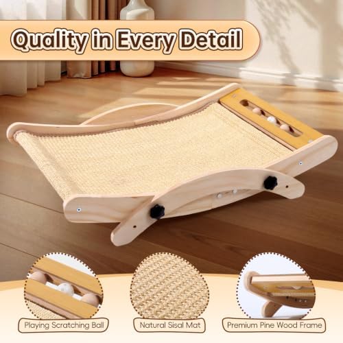 2-in-1 Sisal Cat Scratch Lounger, Convertible to Vertical Scratcher - Image 3
