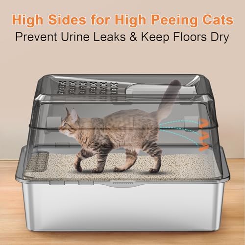 URPOWER Extra Large Stainless Steel Litter Box - Image 2