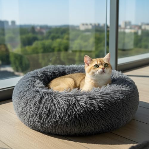 Donut Small Dog Bed, Calming Cat Beds - Image 5