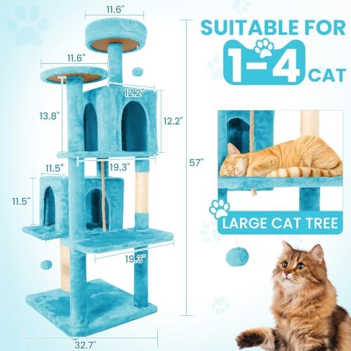 57inch Large Cat Tree Tower Condo - Image 2