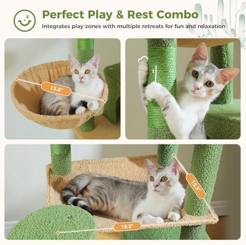 69" Cactus Cat Tree for Indoor Cats Large Adult - Image 5