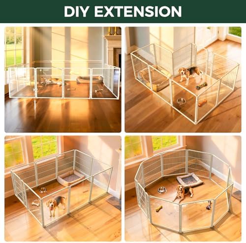 FXW AuraSpace Pro Acrylic & Wire Mesh Indoor Dog Playpen, 10 Panels - Image 5