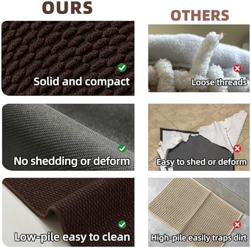 TYUU Bathroom Runner Rug, Long Bath Mat Washable Thin Quick Dry Low Pile - Image 6