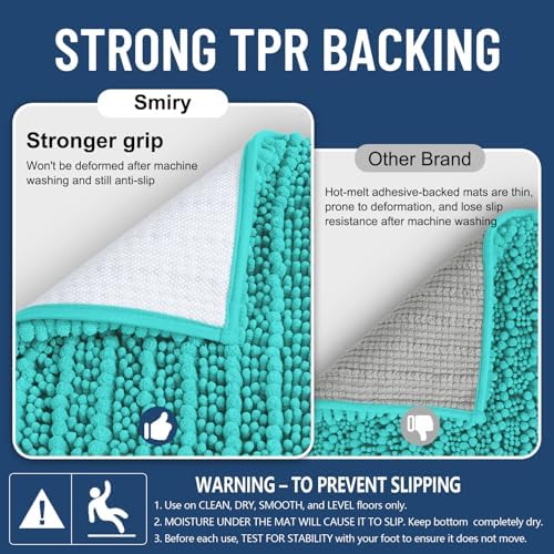 Smiry Bathroom Rugs 36X24, Extra Soft Rubber Backing Chenille Bath Mats - Image 3