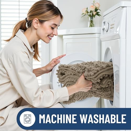 Smiry Bathroom Rugs 47X24, Extra Soft Rubber Backing Chenille Bath Mats - Image 6