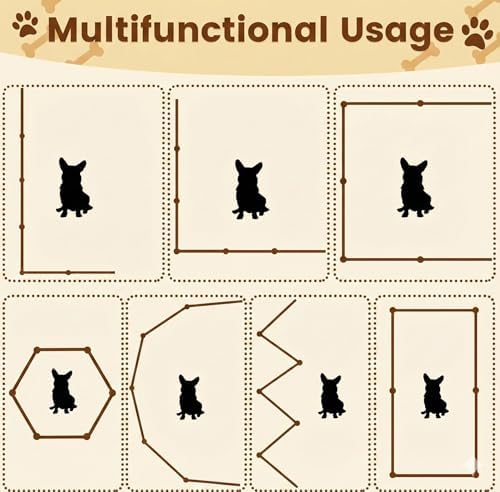 6-Panel Clear Acrylic Freestanding Dog Gate, Folding Pet Barrier - Image 6
