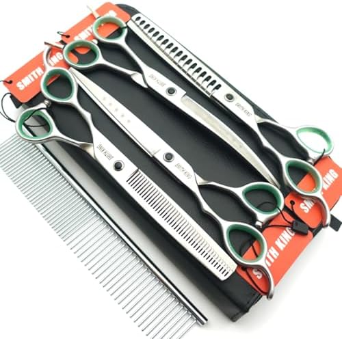 7.0 inches Professional Dog Grooming Scissors Set Straight & thinning & Curved by Smithking