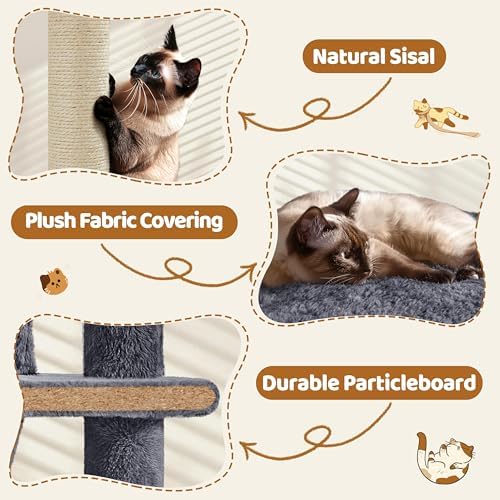 Yaheetech 70in Multi-Level Sturdy Cat Tree, Sisal Scratching Posts - Image 6