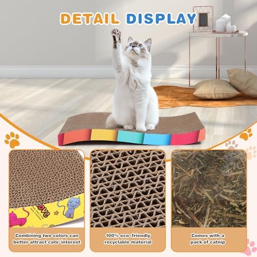 5 Pcs Multicolor Printed Cat Scratcher Pads - Image 3