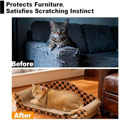27" Cat Scratcher Bed & Sofa, Large Scratching Board House, Spacious & High - Image 5