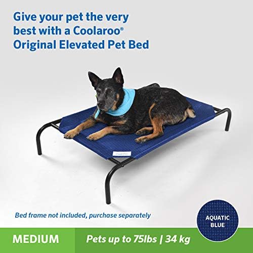 The Original Coolaroo Elevated Pet Bed Replacement Cover, Aquatic Blue - Image 4