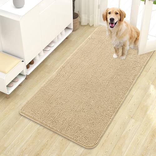 OLANLY Dog Door Mat for Muddy Paws 44x24, Super Absorbent Chenille Mud Mat by OLANLY