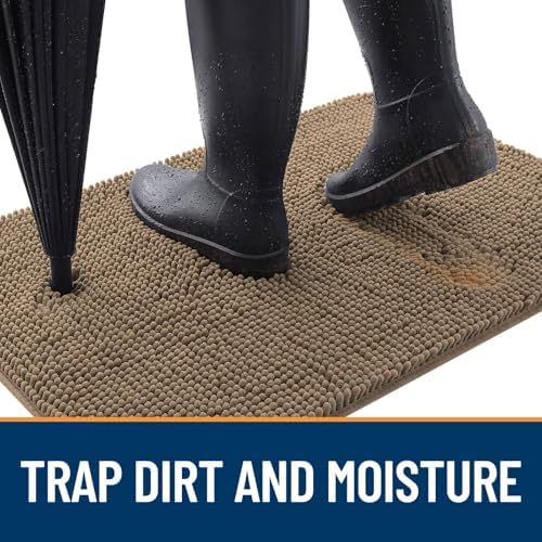 OLANLY Dog Door Mat for Muddy Paws 70x35, Super Absorbent Chenille Mud Mat - Image 2