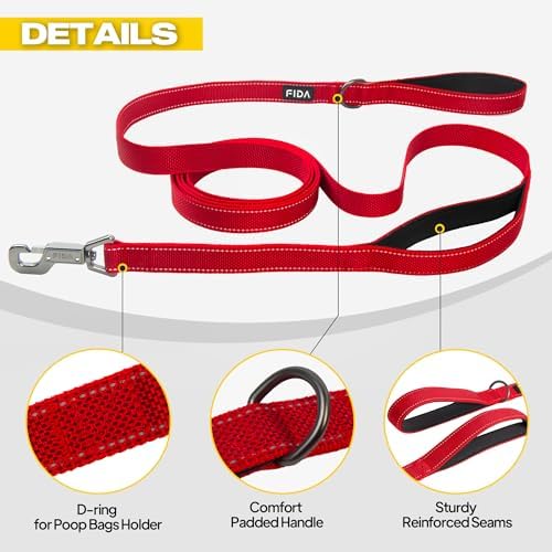 Fida 10 FT Heavy Duty Dog Leash, Dual Padded Handles - Image 6