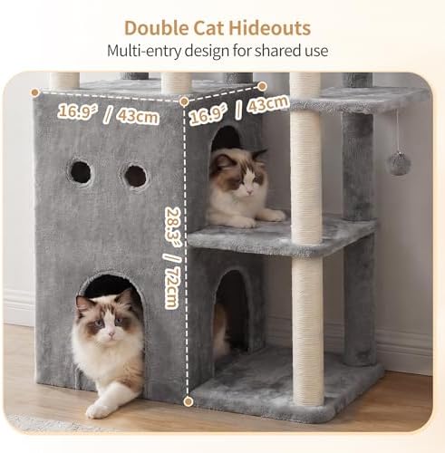 Heybly Cat Tree, 69.7 in Secure Anti-Tip Cat Tower - Image 2