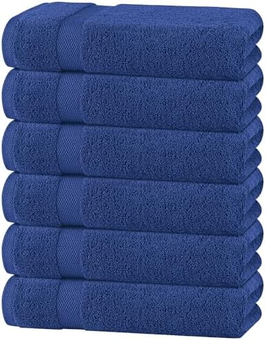 White Classic Wealuxe Navy Blue Bath Towels 24x50 Inch, Cotton Towel Set by WhiteClassic