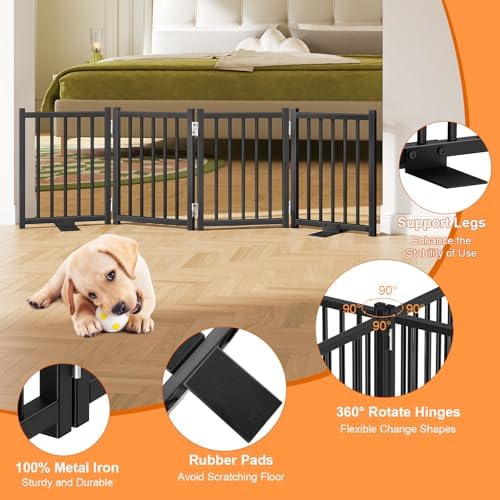 Snughome Short Dog Gate Indoor, Expands Up to 48’’ Wide Foldable Pet Gates - Image 6