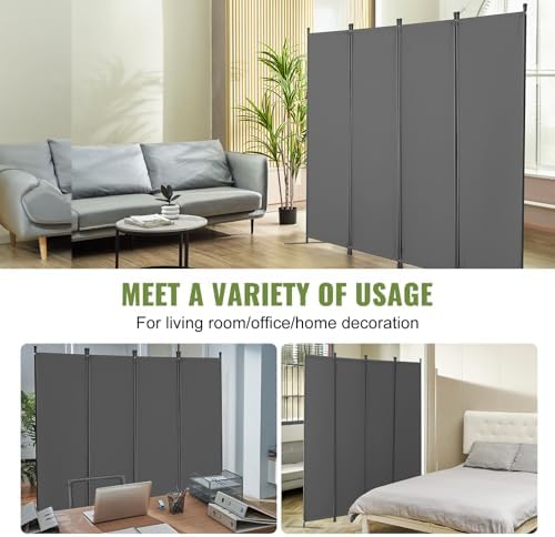 VEVOR Room Divider, 4 Panel Room Dividers and Folding Privacy Screens, Fabric - Image 6