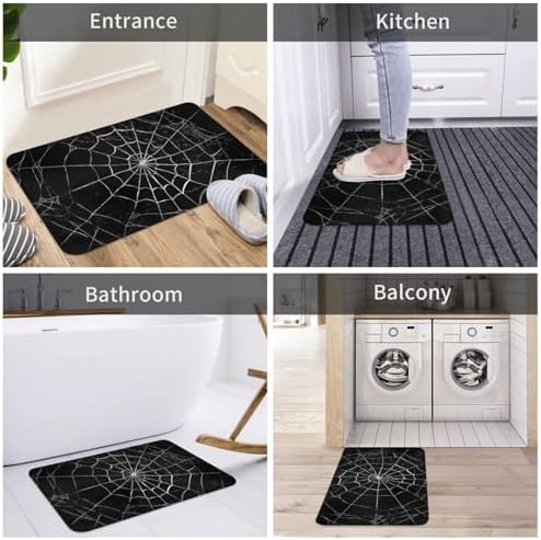 Spider Web Bath Mat 24x16 Inch Non-Slip Soft Microfiber Bathroom Rugs Washable - Image 7