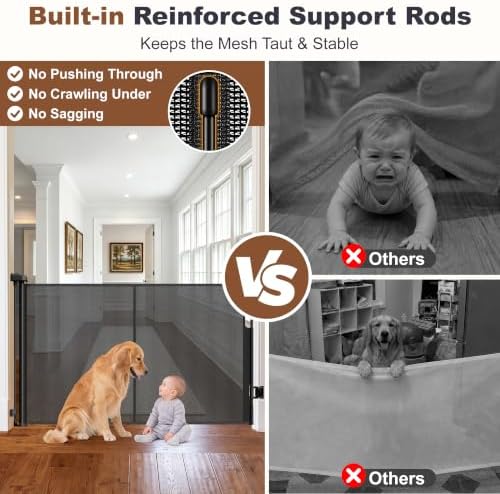 GRENFU Reinforced 50" Wide Retractable Baby Gates, Prevent Crawling Under - Image 2