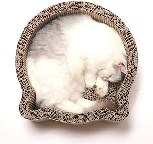 Necoichi Cat-Headed Scratcher Bed | Cardboard Cat Scratcher Bowls - Image 6