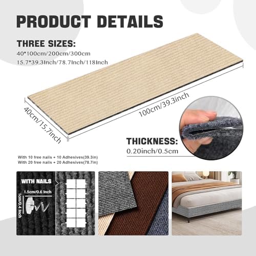 Cat Scratching Climbing Carpet Mat, Self-Adhesive Couch Furniture Protector - Image 2