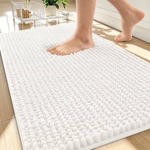 OLANLY Thick Chenille Bathroom Rugs 30x20, Soft Absorbent Bath Mat by OLANLY