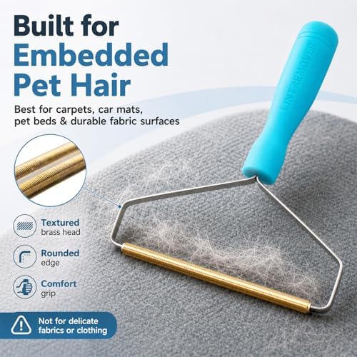 3 Pack Dog Cat Hair Remover, Carpet Rake and Fabric Lint Scraper - Image 2