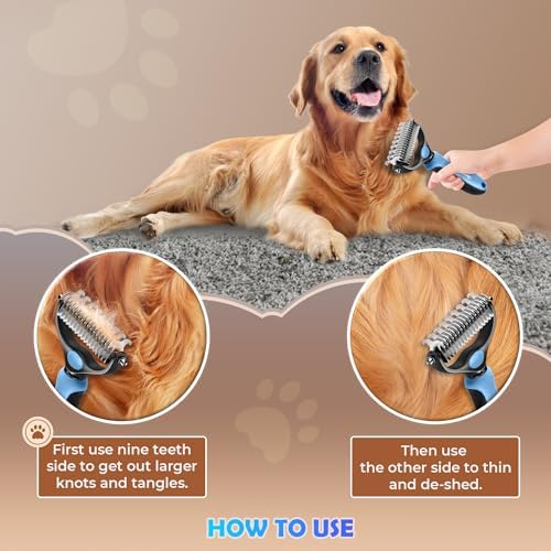 Undercoat Rake for Dogs & Cats, Dematting Comb - Image 4