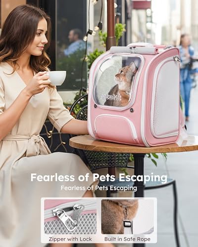 Pecute Cat Backpack Carrier, Large Space Cat Bubble Backpack - Image 6