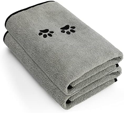 2Pieces Microfiber Pet Bath Towel Dog Towel.Dog Towel Soft Absorbent Drying by Wipela