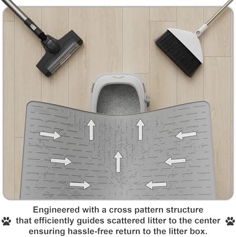 OHMO XL Cat Litter Mat, 37.5x25.2 Silicone Trapping Mat Grey - Image 4