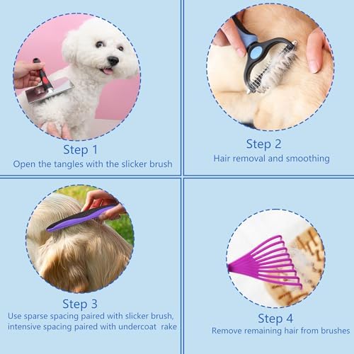5-in-1 Dog & Cat Extra Long Pin Grooming Kit Slicker Brush - Image 6
