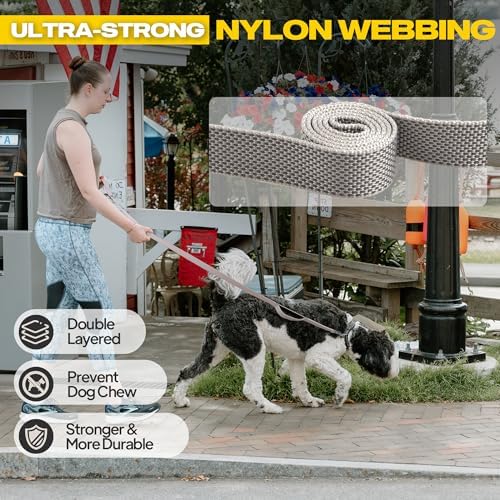 Fida 10 FT Heavy Duty Dog Leash, Dual Padded Handles - Image 3